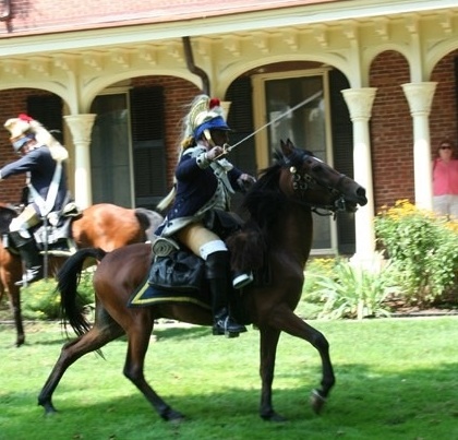 The rider has to be totally in tune with his horse to fight with a saber at a gallop.