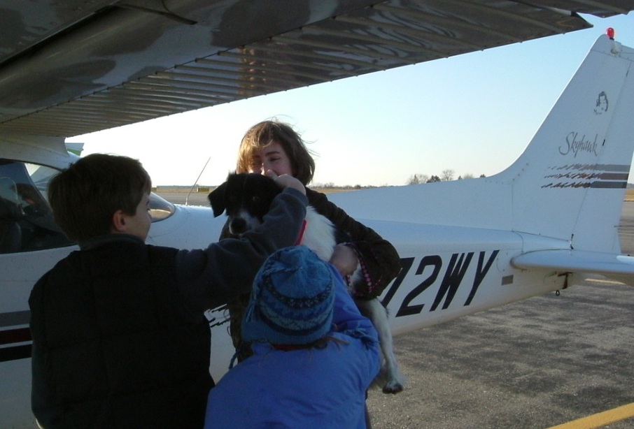 "Fizzle" was flown to a new home in Pennsylvania.